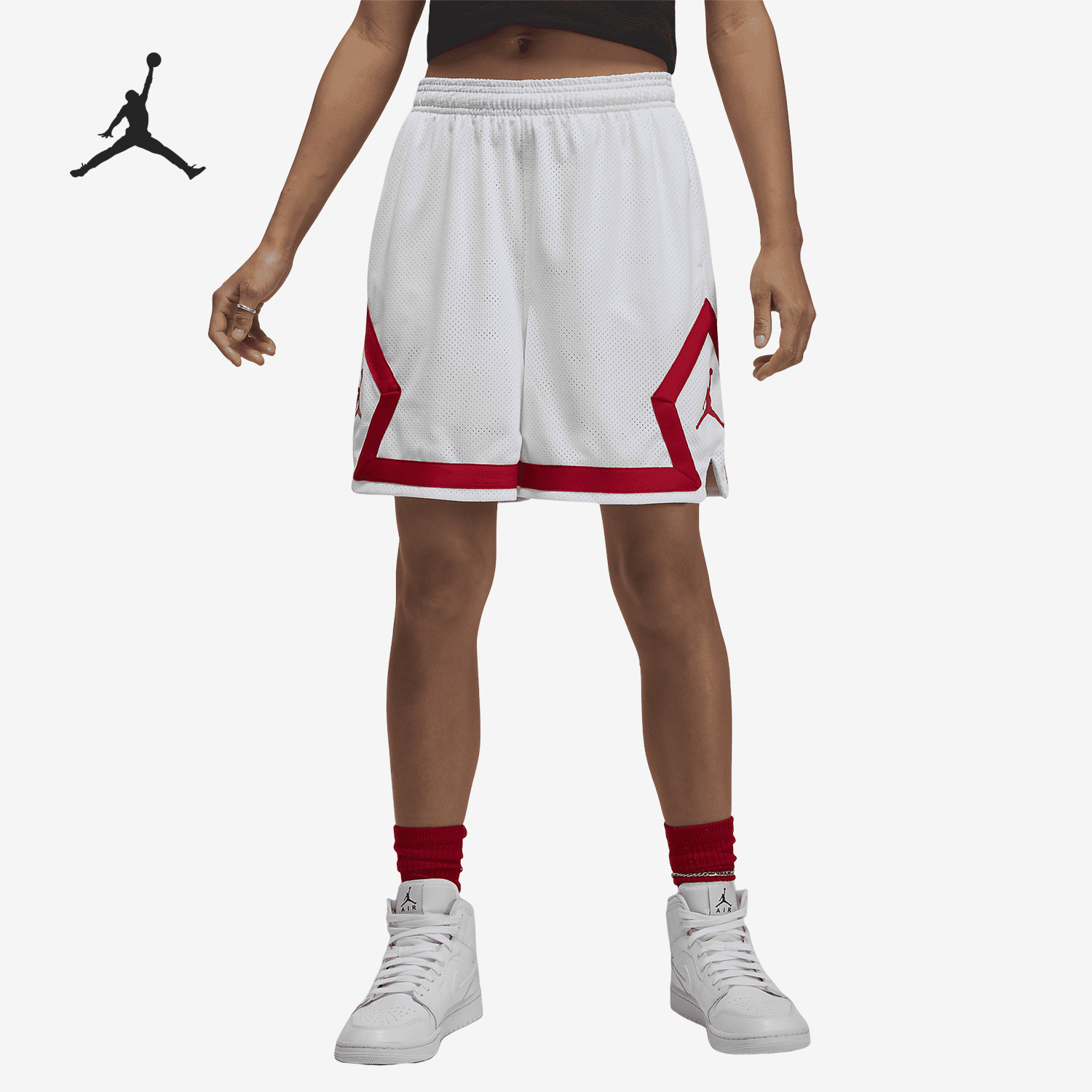 Nike/耐克正品Jordan女子时尚印花双层网眼布五分短裤DO5032