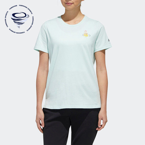 Adidas/阿迪达斯正品2026春季款女士经典圆领套头透气短袖FT7941