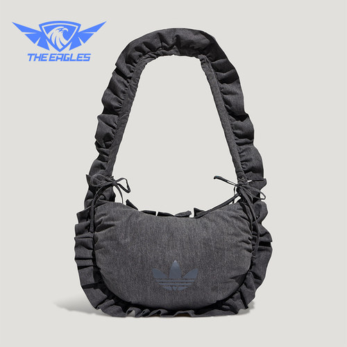Adidas/阿迪达斯正品三叶草女士荷叶边时尚经典复古斜挎包KX7014