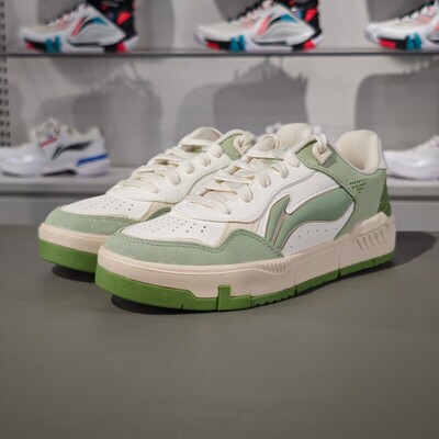 李宁正品COMMON 80s女子时尚透气系带经典轻便潮流板鞋AGCU084-4