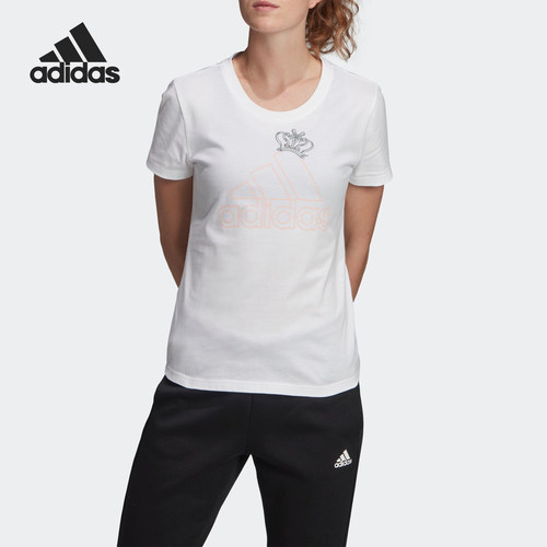 Adidas/阿迪达斯正品201秋季9女子运动型格套头圆领短袖T恤FM9443