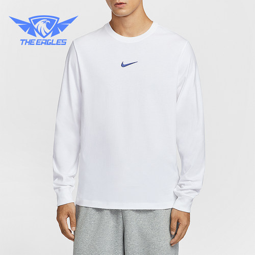 Nike/耐克正品2025男士休闲圆领简约宽松针织长袖T恤HV1771-100