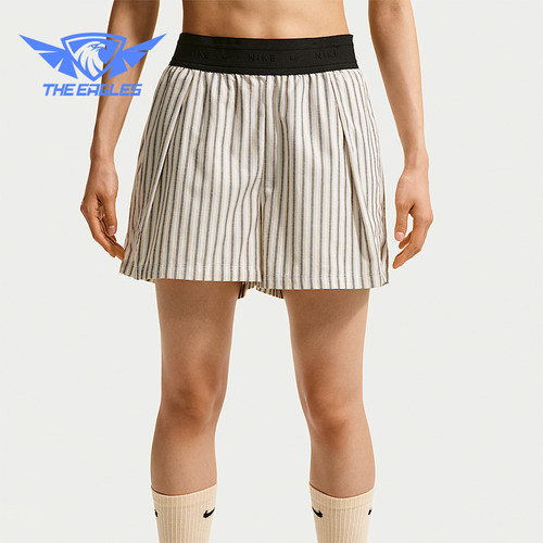 Nike/耐克正品Sportswear宽松中腰条纹短裤女经典短裤II4231-286
