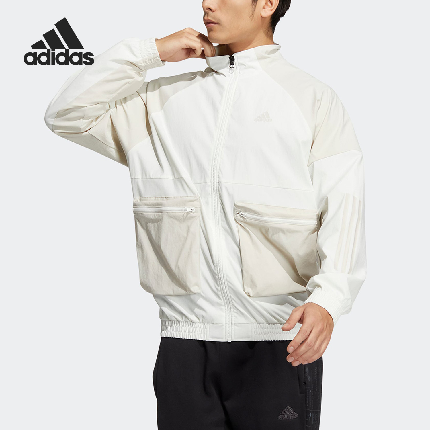 Adidas/阿迪达斯男子宽松立领夹克外套HN9010