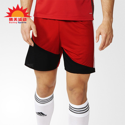 Adidas/阿迪达斯正品短裤新款男红黑色经典足球运动短裤AJ5869