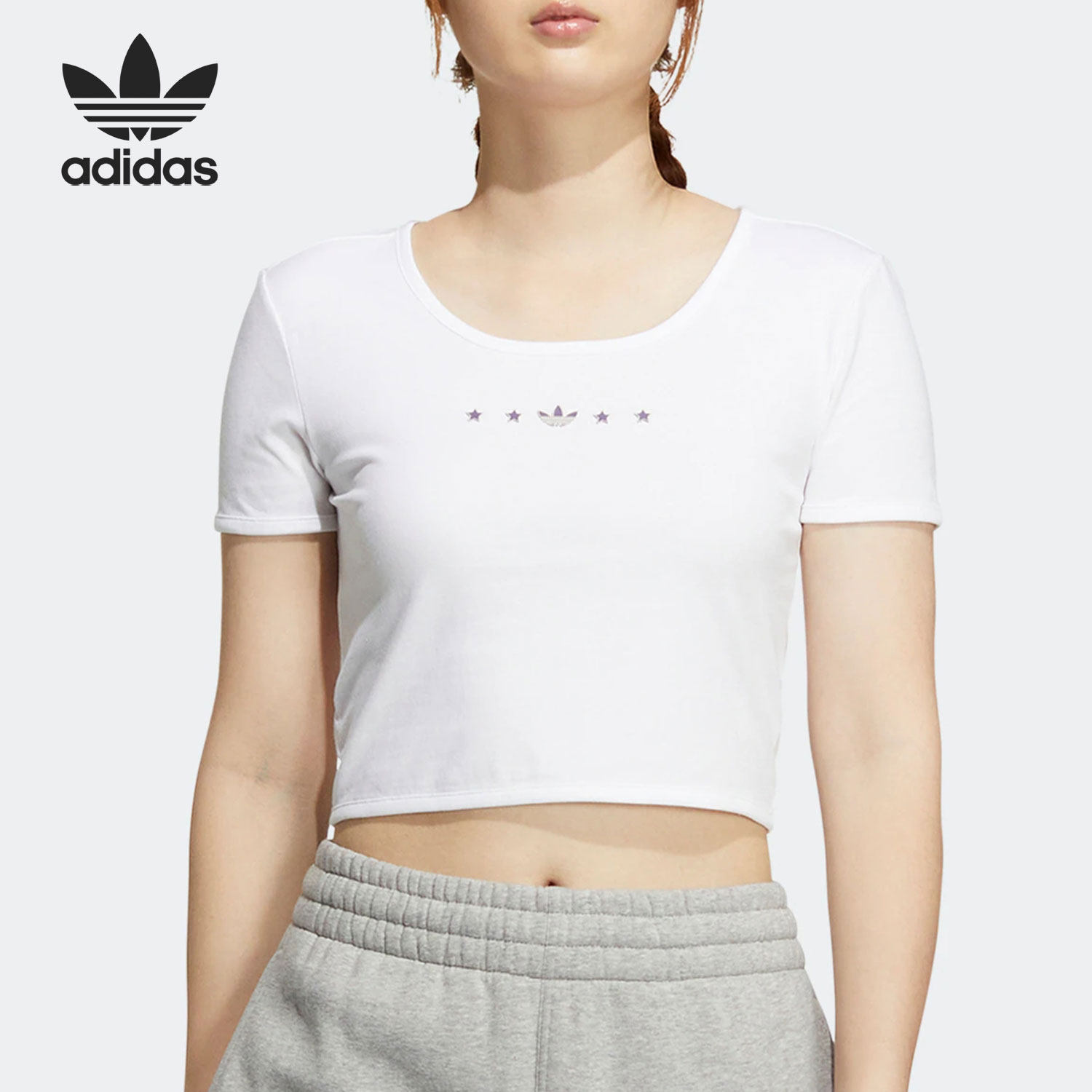 Adidas/阿迪达斯正品三叶草夏季新款女子运动时尚短袖HZ5349,运动服/休闲服装,运动T恤,淘宝优惠券,粉丝福利购,淘宝优惠卷
