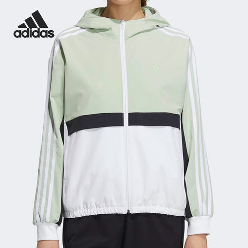 Adidas/阿迪达斯正品当季新款女子拼色运动休闲连帽外套 GP0621