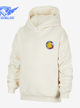 Nike/耐克正品Icon大童美式复古简约连帽印花卫衣HV1747-110