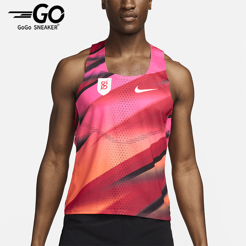 Nike/耐克正品夏季新款男士透气时尚跑步图案训练背心FQ1362-614