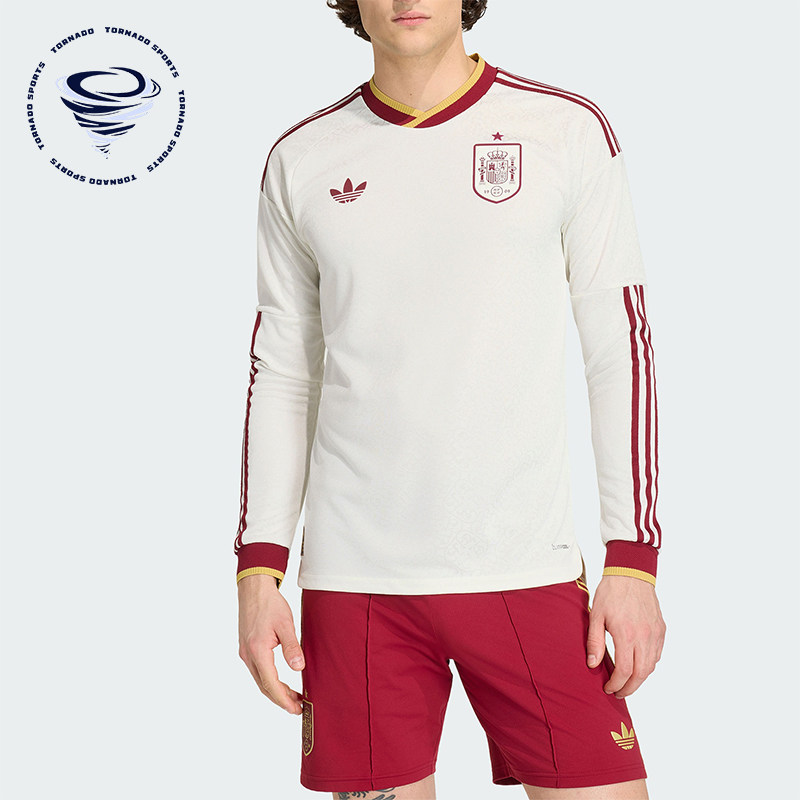 Adidas/阿迪达斯正品三叶草男士复古足球球衣舒适长袖T恤KA1957