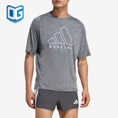 Adidas/阿迪达斯正品Climacool圆领男灰色跑步经典速干T恤JY7422