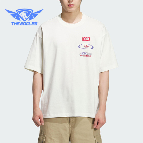 Adidas/阿迪达斯正品三叶草男士运动平纹针织赛车耐穿短袖KH1198