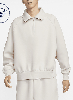 Nike/耐克正品Tech男士简约半拉链宽松翻领卫衣FZ7569-104