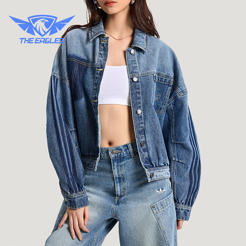 Adidas/阿迪达斯正品三叶草DENIMJACKET新款经典女夹克外套KR5042