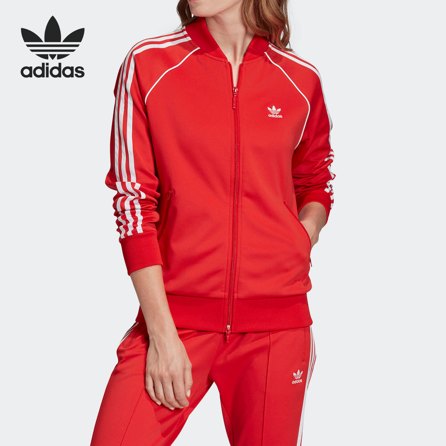 Adidas/阿迪达斯正品三叶草SS TT 女子休闲运动夹克外套FM3313