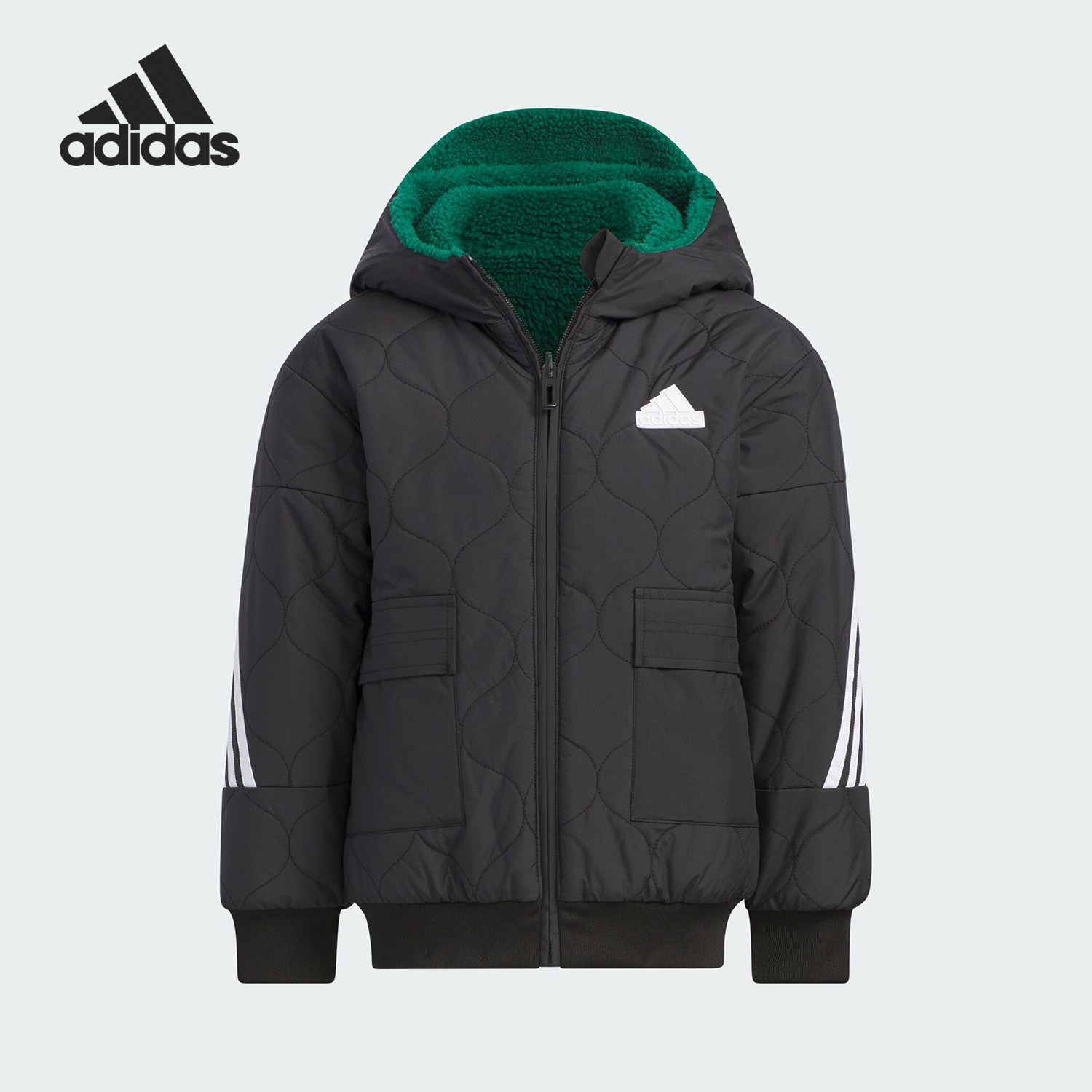 Adidas/阿迪达斯正品新款小童双面穿加绒运动连帽外套IQ1339,童装/婴儿装/亲子装,普通外套,淘宝优惠券,粉丝福利购,淘宝优惠卷