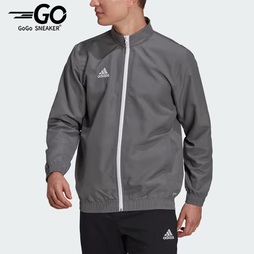 Adidas/阿迪达斯正品男灰色拉链拼接细节经典休闲夹克外套H57535