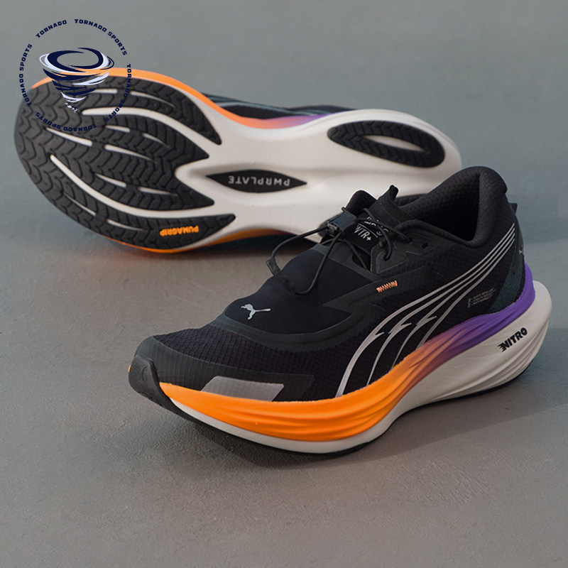 Puma/彪马正品男黑橙色支撑网面场馆贴合包裹经典训练鞋310080-02