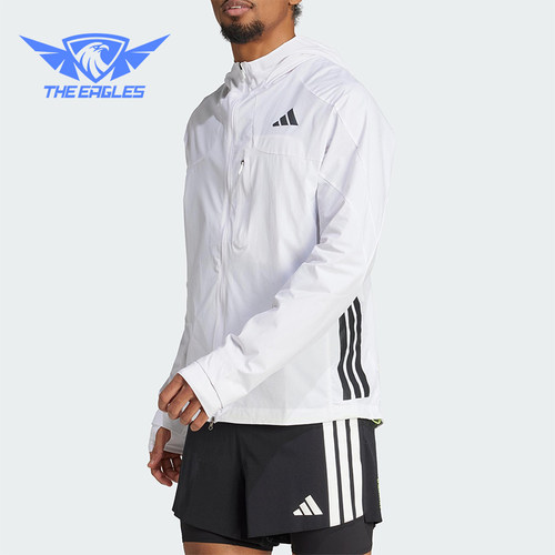 Adidas/阿迪达斯正品2025男士连帽训练跑步休闲运动外套JF3471
