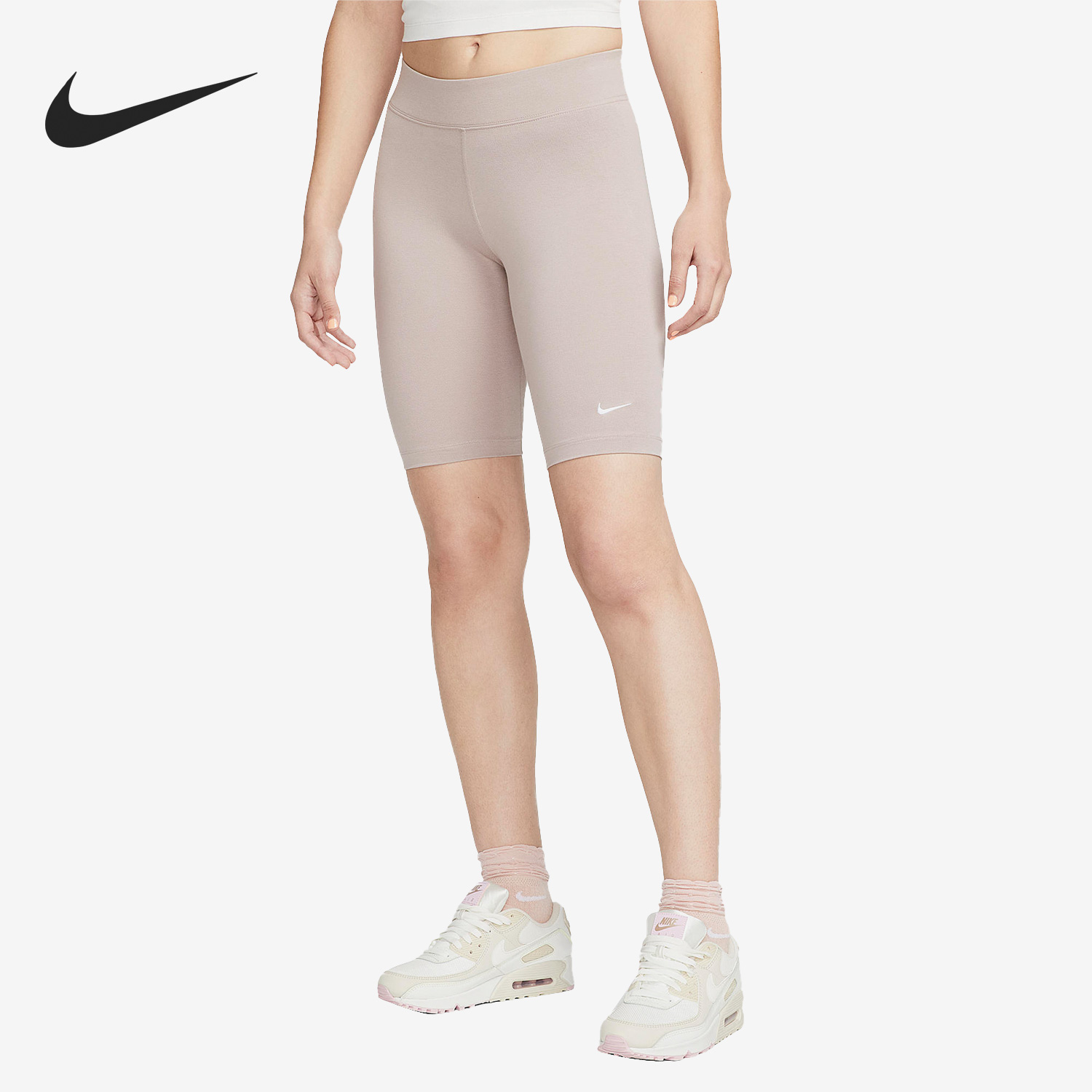 Nike/耐克官方正品夏季女子单车运动紧身中腰刺绣短裤CZ8527-272