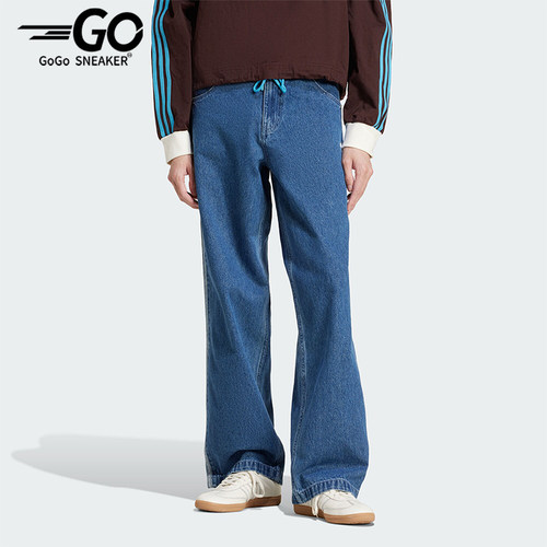 Adidas/阿迪达斯正品三叶草男士复古运动经典休闲牛仔长裤JC6234