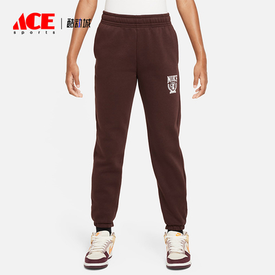 Nike/耐克正品运动大童加绒保暖训练针织束脚长裤FZ4720-227