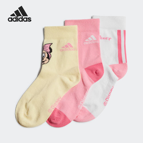 Adidas/阿迪达斯正品新款儿童运动休闲中筒袜三双装HI1235