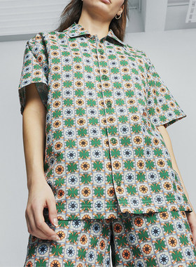 Puma/彪马正品夏季新款男士印花翻领休闲短袖衬衫627953-86