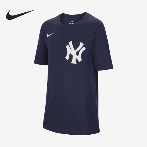 Nike/耐克正品MLB 大童男孩圆领宽松运动短袖T恤HM3816-410