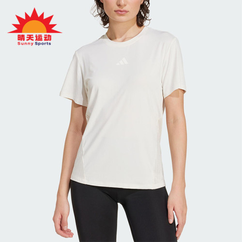 Adidas/阿迪达斯正品2025夏季款女士经典健身运动训练T恤JZ6282