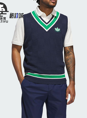 Adidas/阿迪达斯正品三叶草男士无袖高尔夫运动针织马甲JN9736