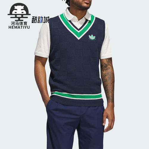 Adidas/阿迪达斯正品三叶草男士无袖高尔夫运动针织马甲JN9736