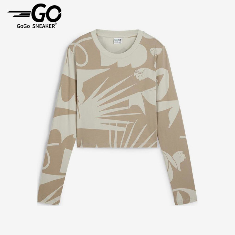Puma/彪马正品女棕色休闲舒适轻便透气时尚经典长袖T恤629969-68