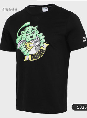 Puma/彪马正品秋冬季新款男子休闲运动训练透气短袖 532612-75