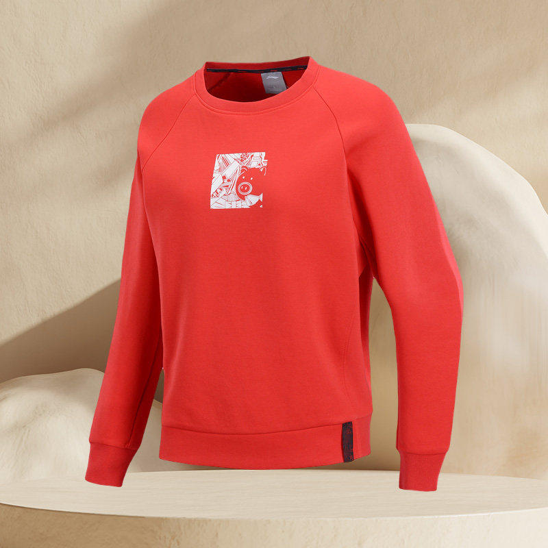 李宁卫衣女19春新款漫猪纪念版时尚套头长袖上衣运动服AWDP188