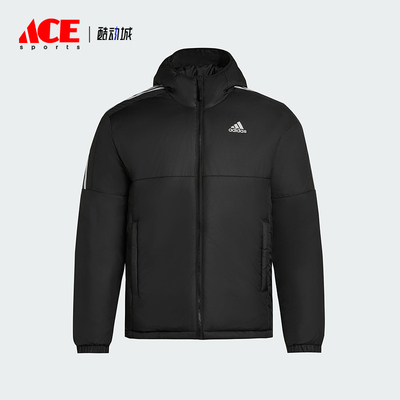 Adidas/阿迪达斯正品Essentials男士休闲连帽日常户外棉服KF6755