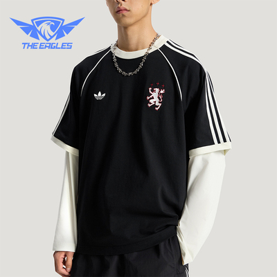 Adidas/阿迪达斯正品BLK T-SHIRT三条纹男士经典运动短袖KY2197