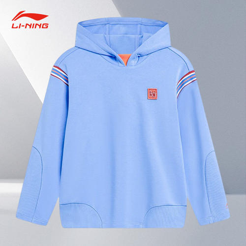 Lining/李宁正品秋季新款儿童宽松休闲运动连帽套头卫衣YWDT172-3