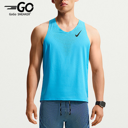 Nike/耐克正品男士运动吸湿排汗透气反光跑步背心FN4232-418