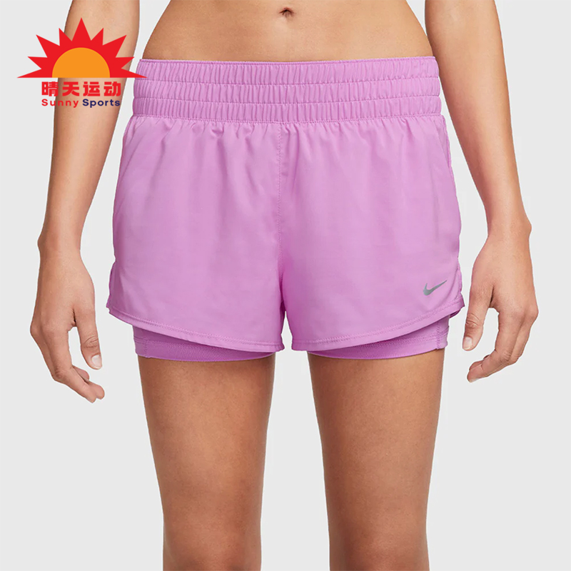 Nike/耐克正品2025女士印花松紧腰透气二合一运动短裤DX6013-532