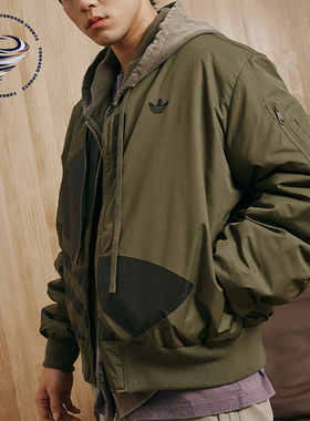 Adidas/阿迪达斯正品三叶草男女复古宽松休闲夹克外套JL8381