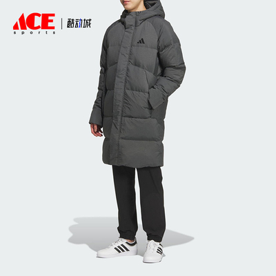Adidas/阿迪达斯正品冬季男女防风连帽保暖运动长款羽绒服KQ5516
