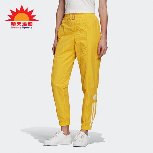 Adidas/阿迪达斯正品三叶草女士经典时尚高腰印花运动长裤GF0266