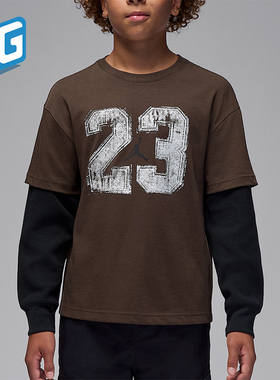 Nike/耐克正品JORDAN大童休闲假两件圆领复古时尚长袖IQ3374-237