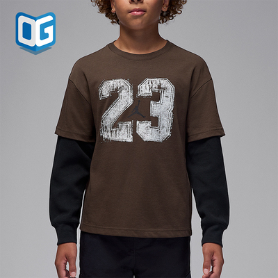 Nike/耐克正品JORDAN大童休闲假两件圆领复古时尚长袖IQ3374-237