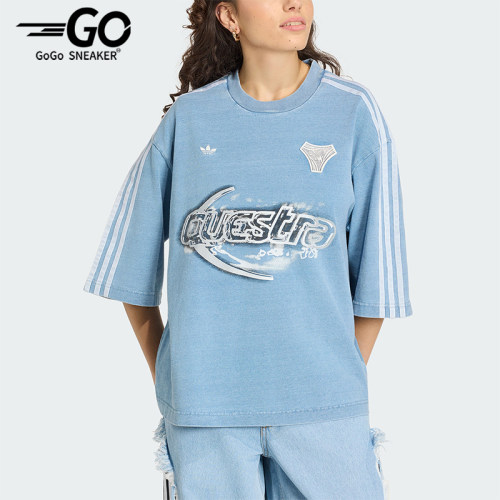 Adidas/阿迪达斯正品ADILENIUMDENIMT-SHIRT女经典短袖T恤KZ5011