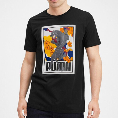 Puma/彪马正品男士纯棉舒适印花圆领套头短袖T恤596036-01