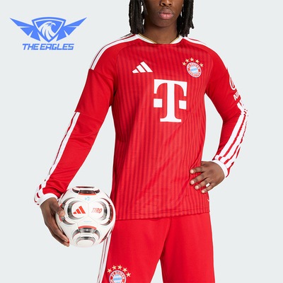 Adidas/阿迪达斯正品FC BAYERN男士足球经典运动长袖球衣JZ3102