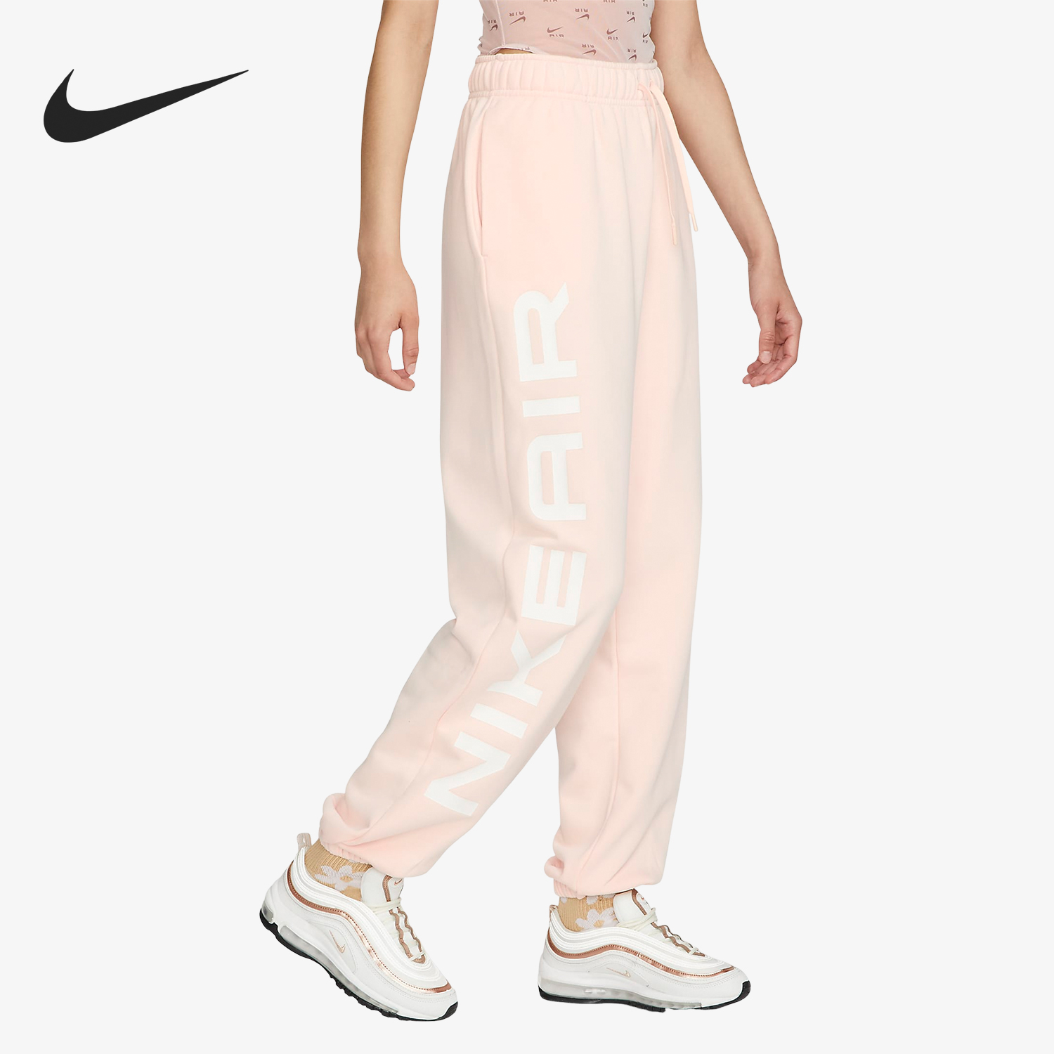 Nike/耐克官方正品OVERSIZE女士休闲耐穿印花刺绣长裤FB8052-838