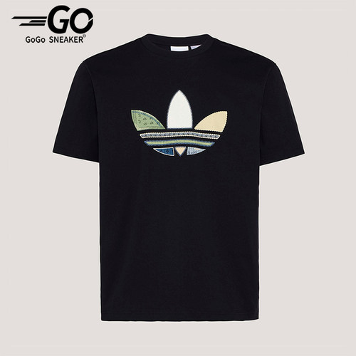 Adidas/阿迪达斯正品三叶草男士松弛感宽松经典日常印花T恤KW5671